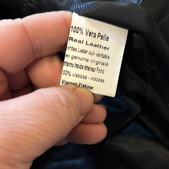 New Line Italian Black Leather Women's Jacket size 42 (us sz 6 or M) - Picture 5 of 13